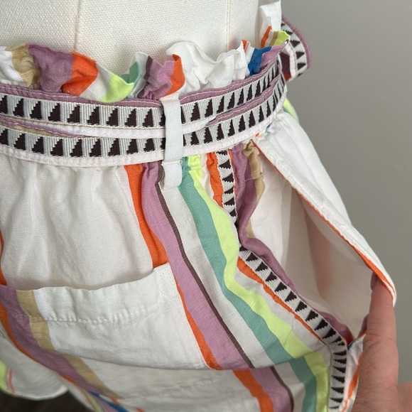 Lemlem H&M Womens High Waist Lightweight Breathable Linen Blend Stripe Shorts S - Picture 7 of 13